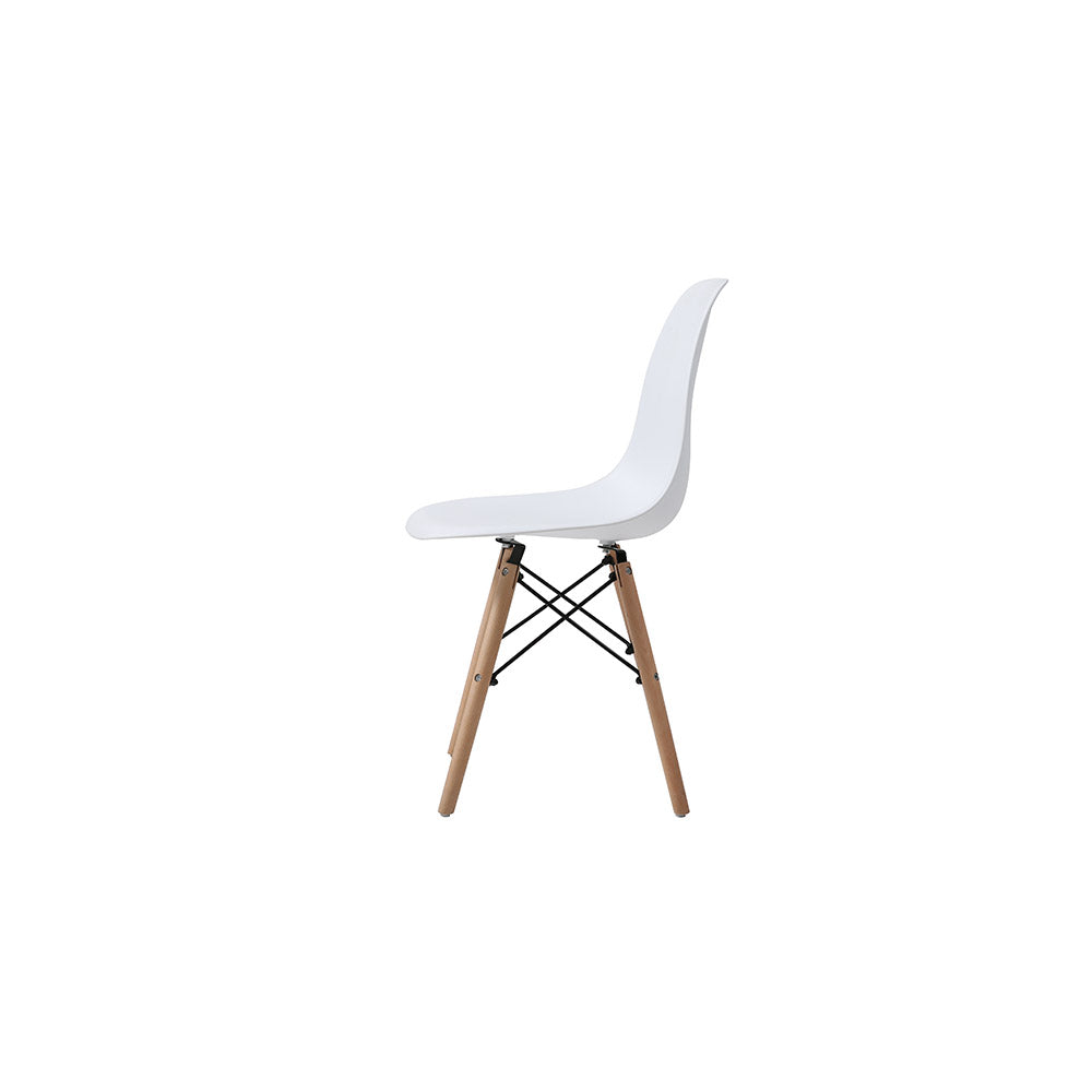 SET SILLA 4 PZAS REPLICA EAMES ORVAR BLANCO 50X41X82CM