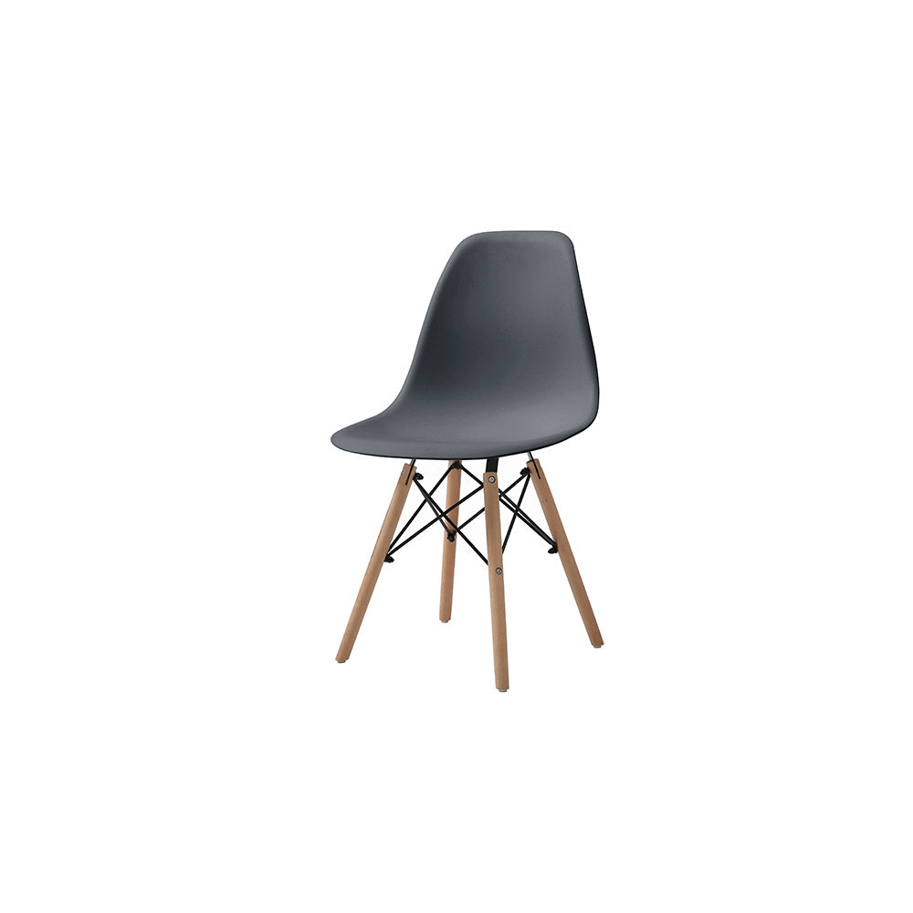 SET SILLA 4 PZAS REPLICA EAMES ORVAR GRIS 50X41X82CM