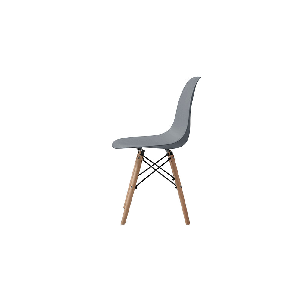 SET SILLA 4 PZAS REPLICA EAMES ORVAR GRIS 50X41X82CM