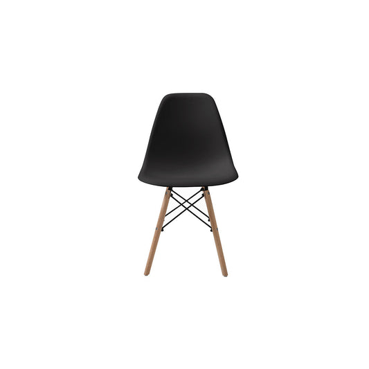 SET SILLA 4 PZAS REPLICA EAMES ORVAR NEGRO 50X41X82CM