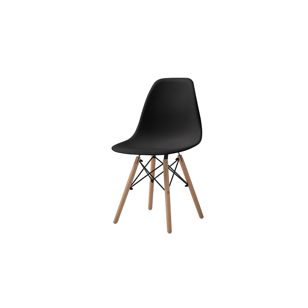 SET SILLA 4 PZAS REPLICA EAMES ORVAR NEGRO 50X41X82CM