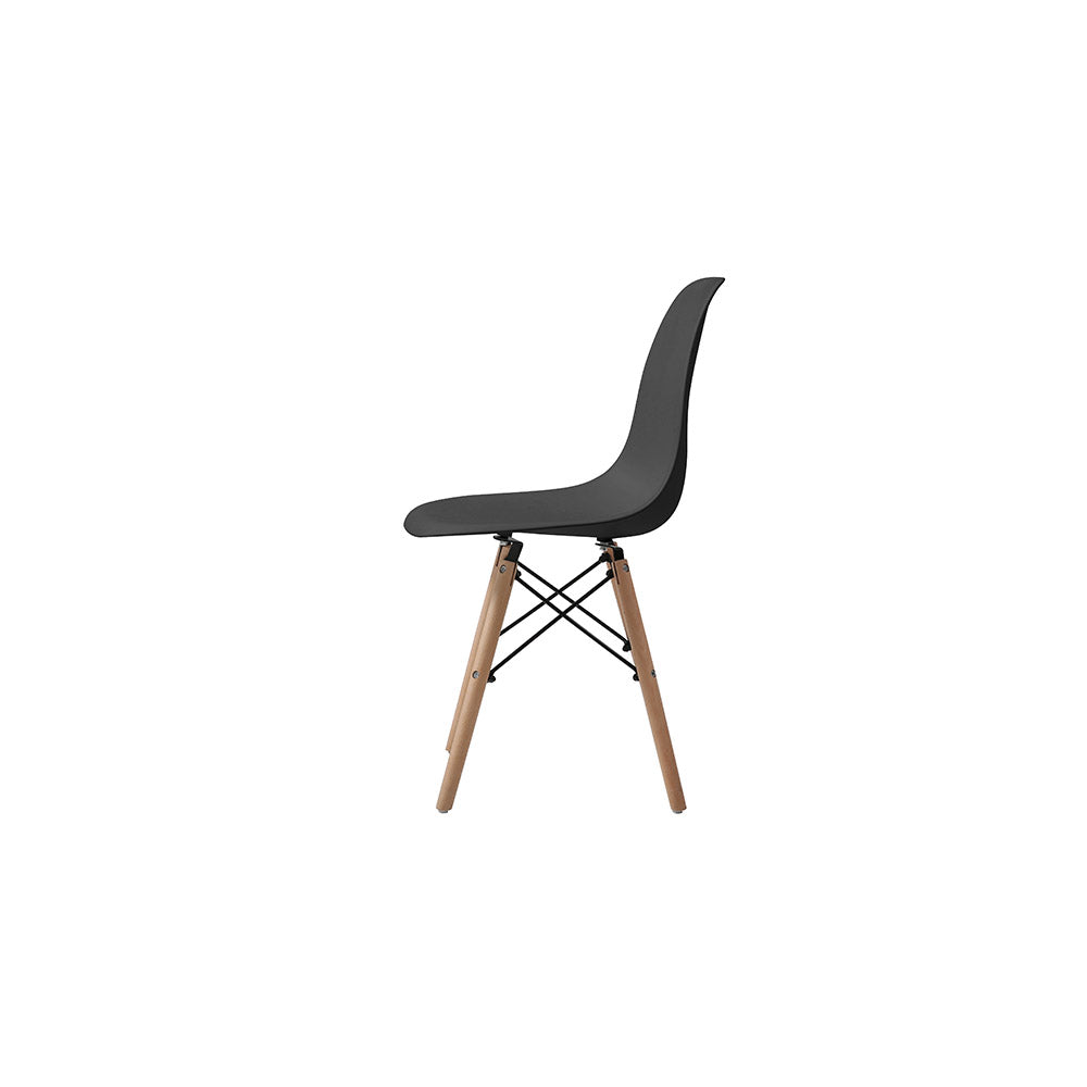 SET SILLA 4 PZAS REPLICA EAMES ORVAR NEGRO 50X41X82CM