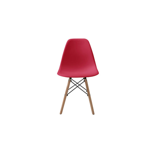 SET SILLA 4 PZAS REPLICA EAMES ORVAR ROJO 50X41X82CM