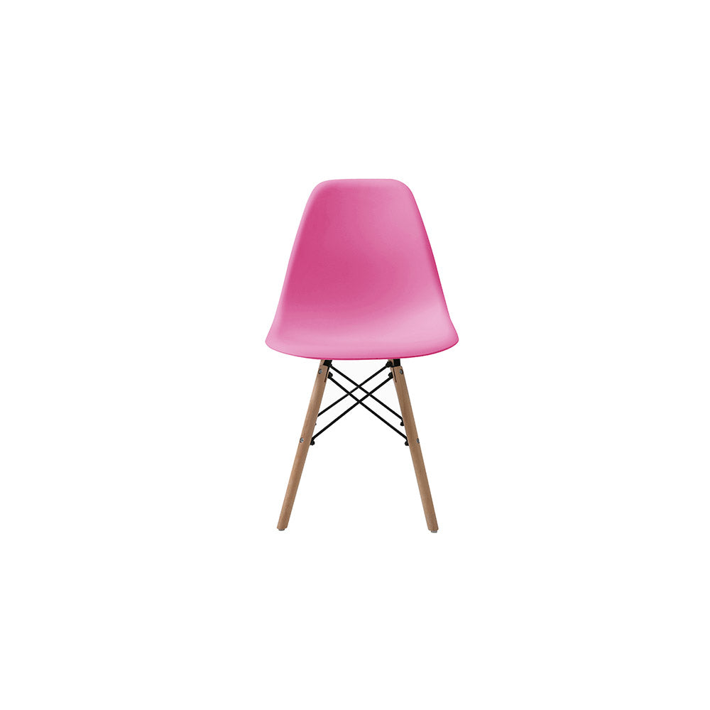 SET SILLA 4 PZAS REPLICA EAMES ORVAR ROSA 50X41X82CM