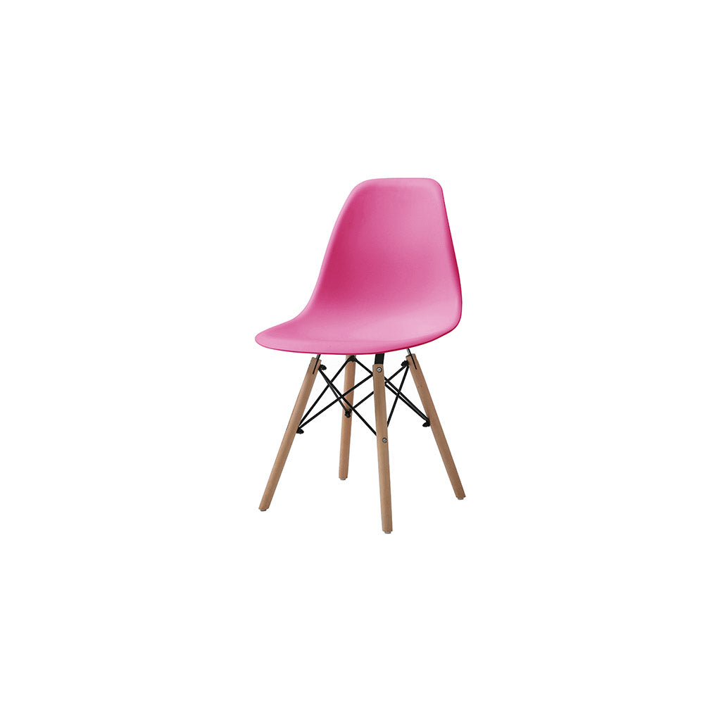 SET SILLA 4 PZAS REPLICA EAMES ORVAR ROSA 50X41X82CM