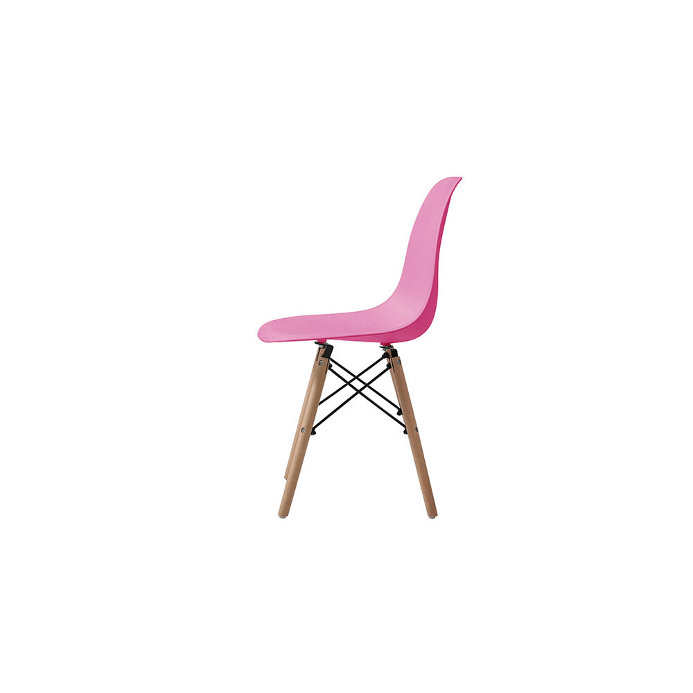 SET SILLA 4 PZAS REPLICA EAMES ORVAR ROSA 50X41X82CM