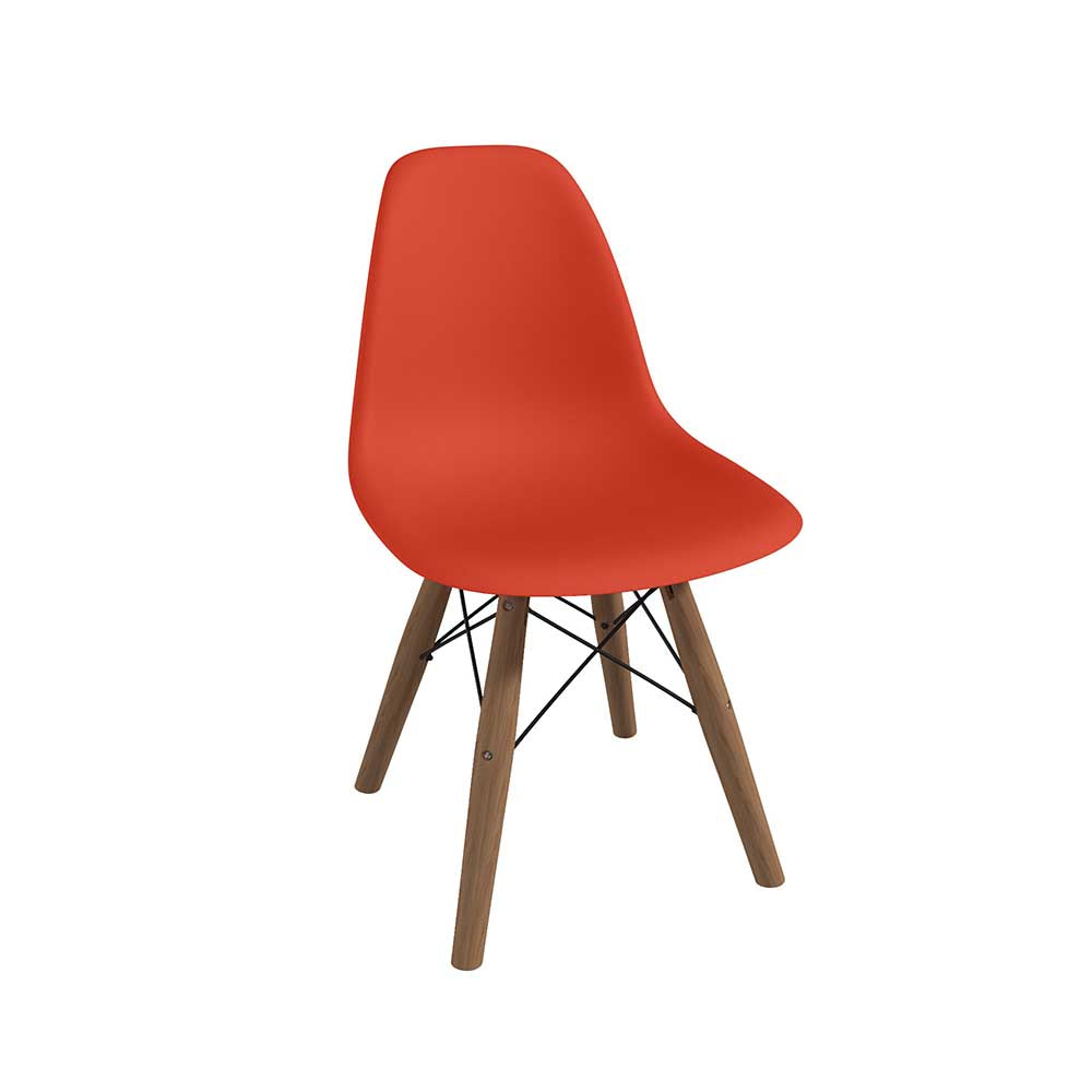 SET SILLA INFANTIL 2 PZAS REPLICA EAMES ORVAR NARANJA 31X36X56CM