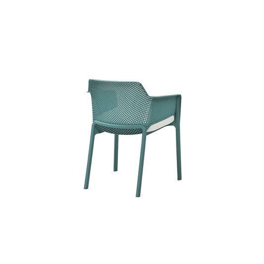 SILLA EXTERIOR APILABLE ALEMANIA AZUL TURQUESA CON COJIN 60X60X80CM